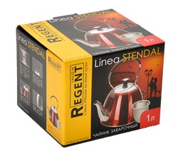 Чайник заварочный REGENT 93-TEA-SD-02 Stendal 1 л с ситечком красный - фото 20707