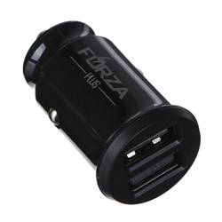 Устройство зарядное Forza 916-216 USB автомобильное "Компакт", 12/24В, 2USB, 2.4А пластик черный - фото 24355