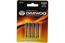 Батарейки Daewoo Energy LR03 BP4/40/960  4шт красные - фото 31037