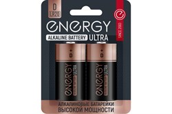 Батарейки Energy Ultra LR20 2B (D), 2 шт. 104983 - фото 33531