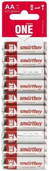 Батарейки Smartbuy LR06 ONE BL10/300 10шт белые - фото 33533