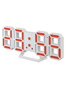 Часы-будильник Perfeo LUMINOUS 2 PF-6111 LED, белый корпус, красная подсветка